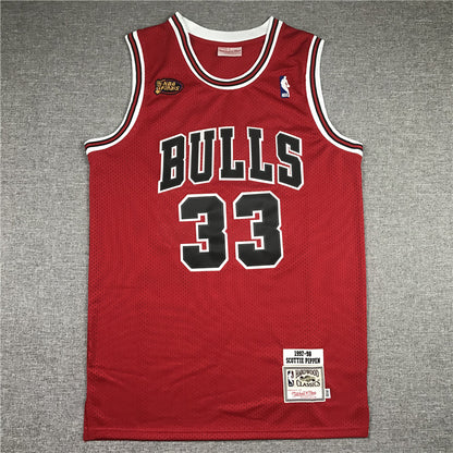 Men's Chicago Bulls Scottie Pippen Red 1997-98 Hardwood Classics Swingman Jersey