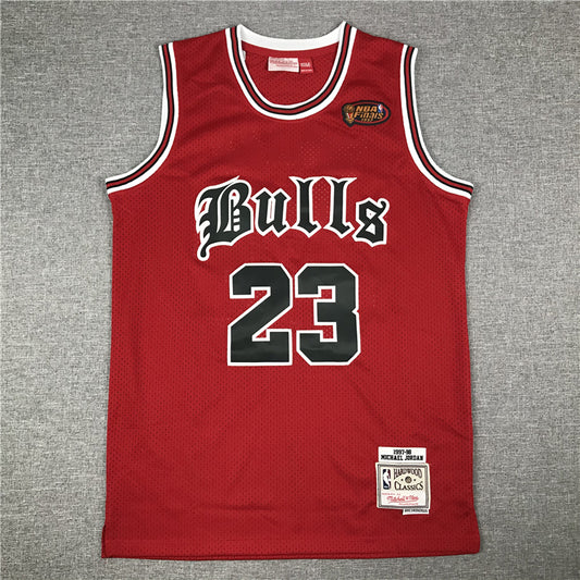 Men's Chicago Bulls Michael Jordan Red 1997-98 Classics Rookie Authentic Jersey