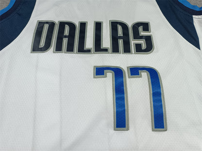 Men's Dallas Mavericks Luka Doncic #77 NBA White Replica Jersey