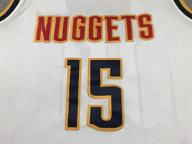 Men's Denver Nuggets Nikola Jokic #15 NBA White 2020/21 Swingman Jersey