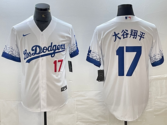 Men's Los Angeles Dodgers Shohei Ohtani #17 White Limited Player Jersey