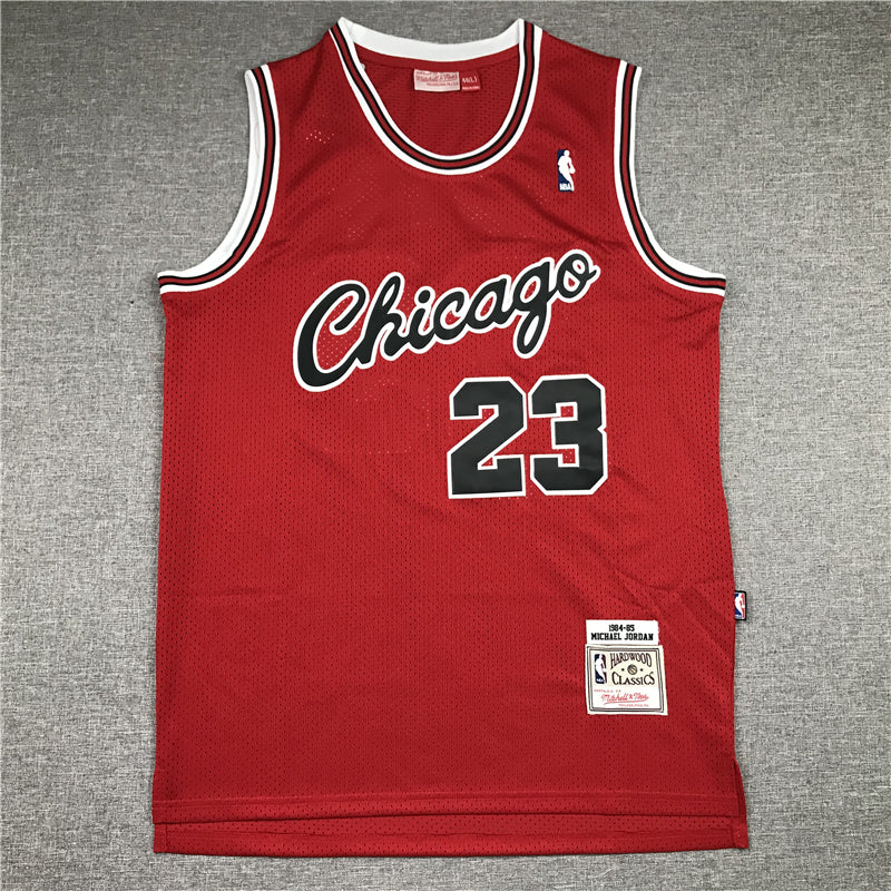 Men's Chicago Bulls Michael Jordan Red 1984-85 Hardwood Classics Jersey