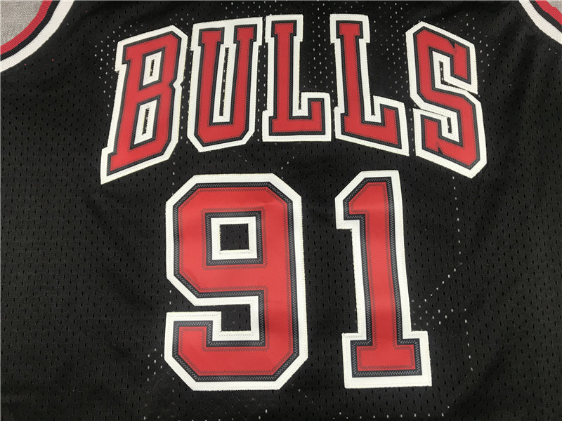 Men's Chicago Bulls Dennis Rodman 1997-98 Black Hardwood Classics Swingman Jersey