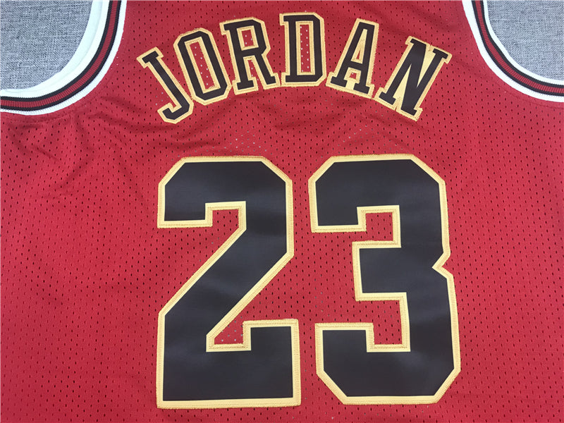 Men's Chicago Bulls Michael Jordan Red Hardwood Classics Jersey Chinese Edition