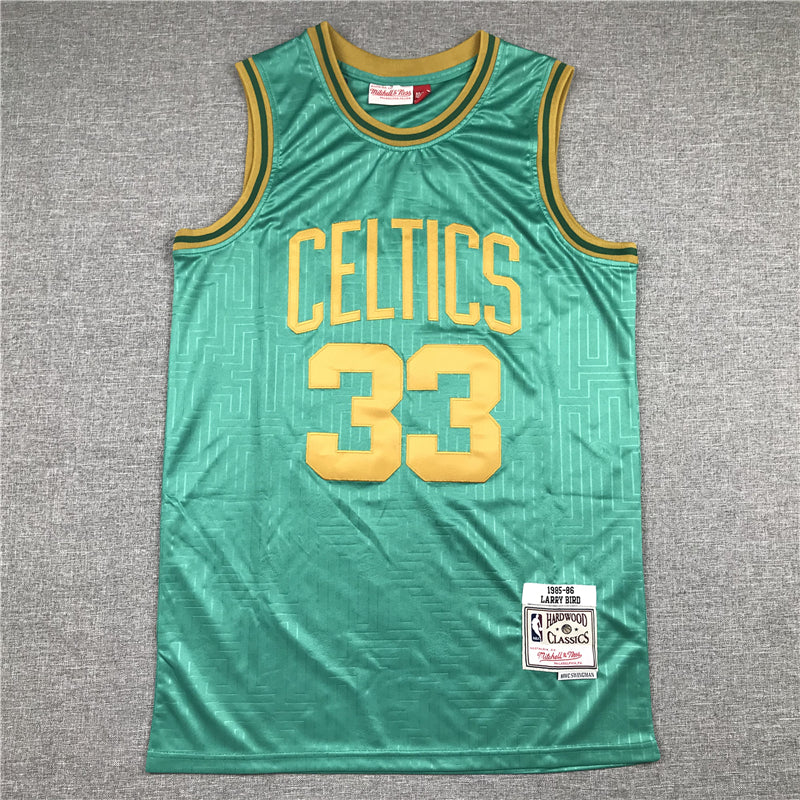 Men's Boston Celtics Larry Bird 1985-86 Green Hardwood Classics Swingman Jersey