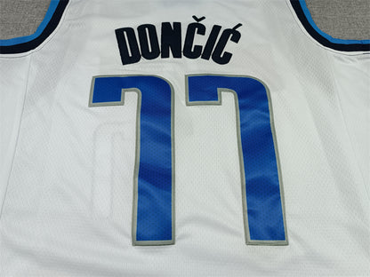 Men's Dallas Mavericks Luka Doncic #77 NBA White Replica Jersey