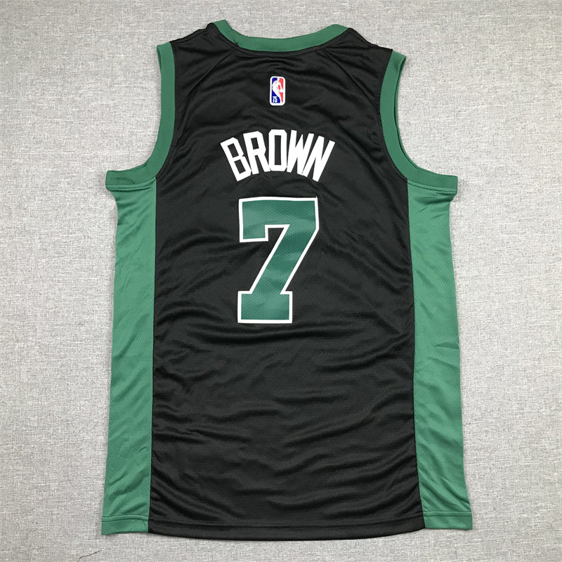 Men's Boston Celtics Jaylen Brown #7 Black 2022/23 Swingman Jersey - Statement Edition