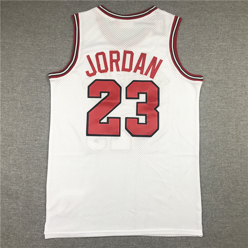 Men's Chicago Bulls Michael Jordan White 1984-85 Hardwood Classics Jersey