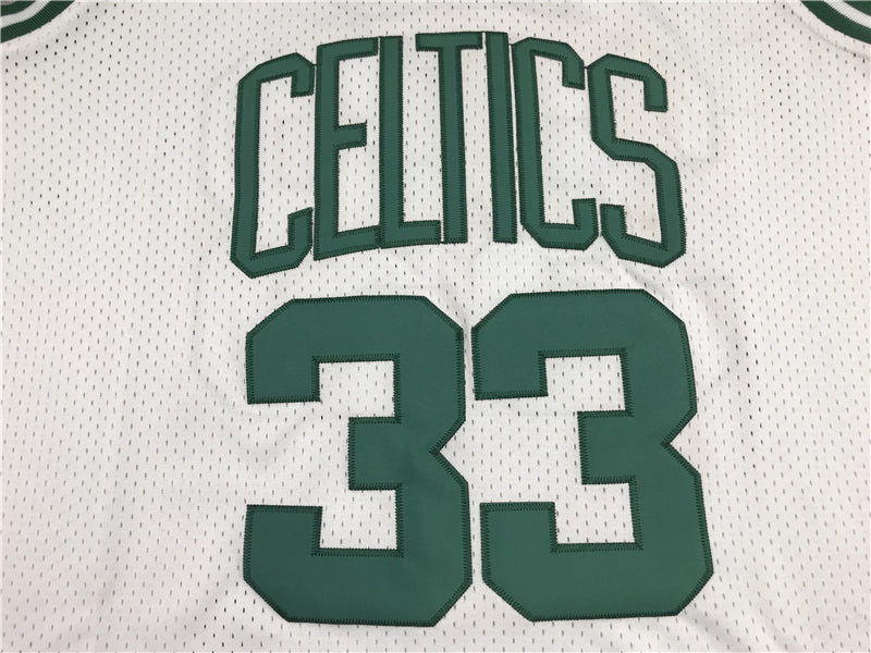 Men's Boston Celtics Larry Bird White 1985-86 Hardwood Classics Swingman Jersey