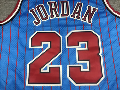 Men's Chicago Bulls Michael Jordan #23 Blue Hardwood Classics Authentic Jersey