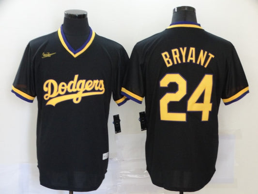 Los Angeles Dodgers Kobe Bryant Black Men's Replica Baseball Jersey