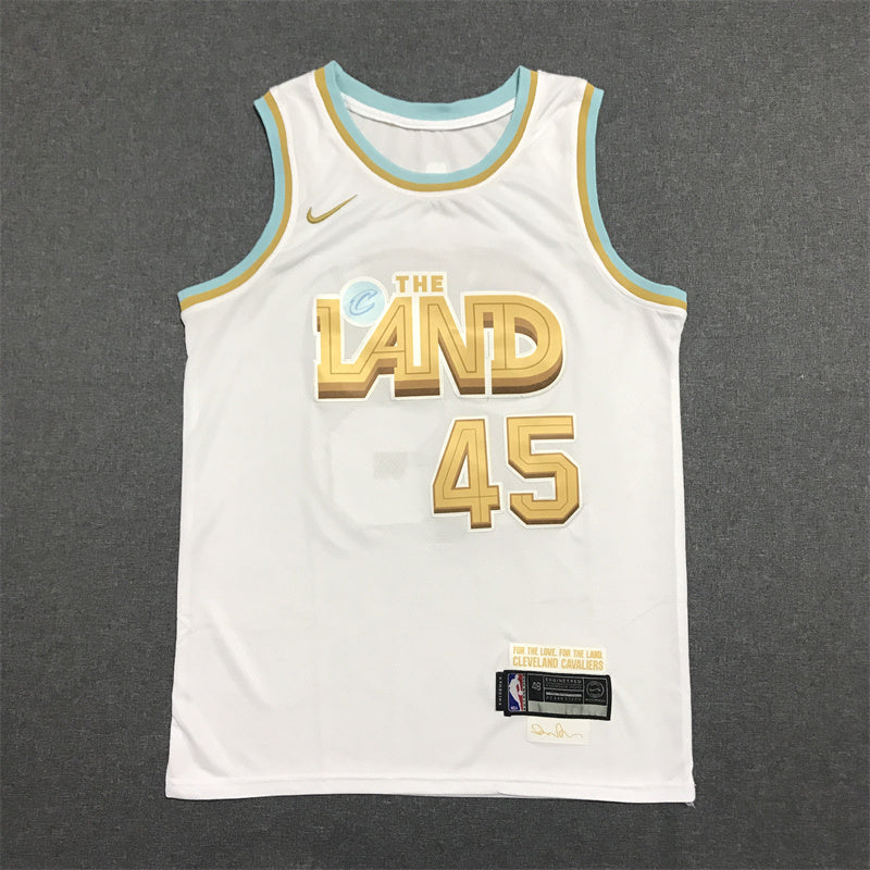 Men's Cleveland Cavaliers Donovan Mitchell #45 The Land White City Edition Jersey