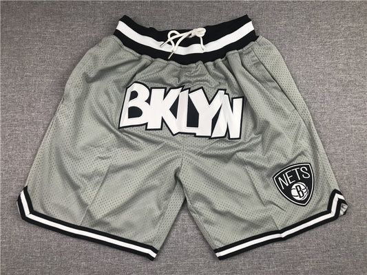 Men's Brooklyn Nets Gray Basketball Retro Shorts