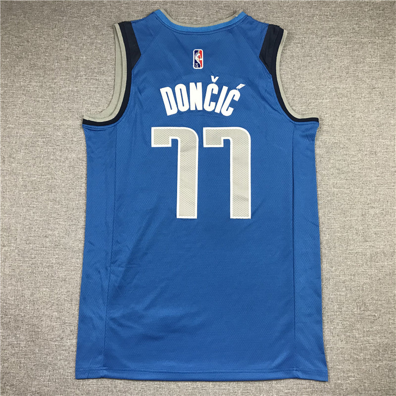 Men's Dallas Mavericks Luka Doncic #77 NBA Blue Replica Jersey