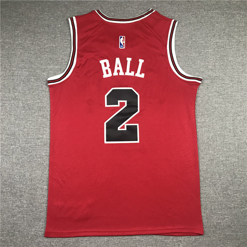 Men's Chicago Bulls Lonzo Ball #2 Red Fast Break Replica Player Jersey