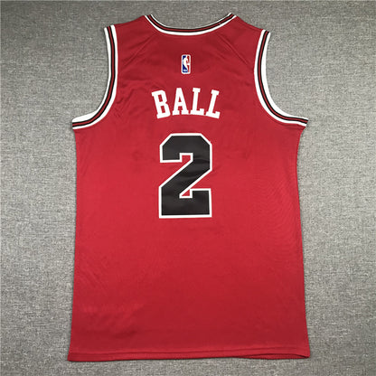 Men's Chicago Bulls Lonzo Ball #2 Red Fast Break Replica Player Jersey