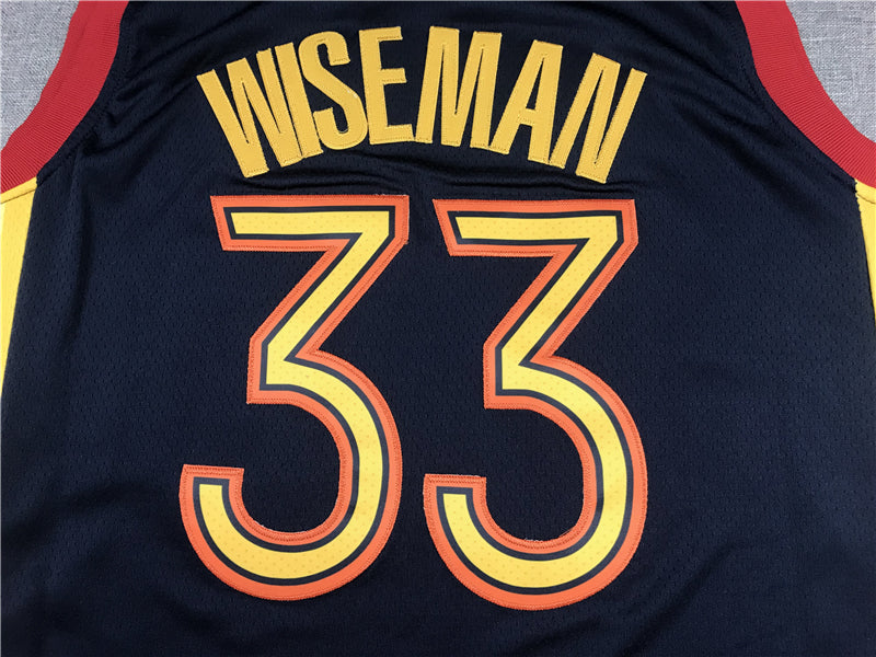 Men's Golden State Warriors James Wiseman #33 Navy Hardwood Classics Jersey