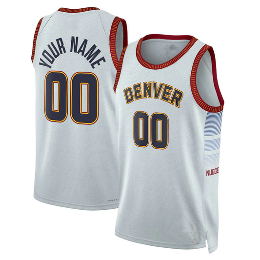 Men's Denver Nuggets White 2022/23 Swingman Custom Jersey - City Edition