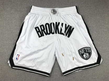 Men's Brooklyn Nets White Pocket Shorts