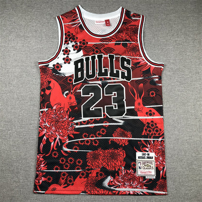 Men's Chicago Bulls Michael Jordan #23 Year of Rabbit Edition Hardwood Classics Swingman Jersey