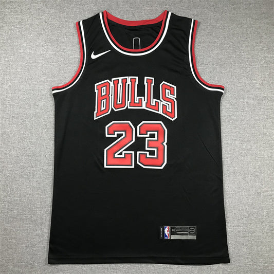 Men's Chicago Bulls Michael Jordan #23 Black Authentic Player Jersey