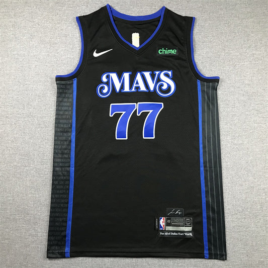 Men's Dallas Mavericks Luka Doncic #77 Black 2023/24 Swingman Jersey - City Edition