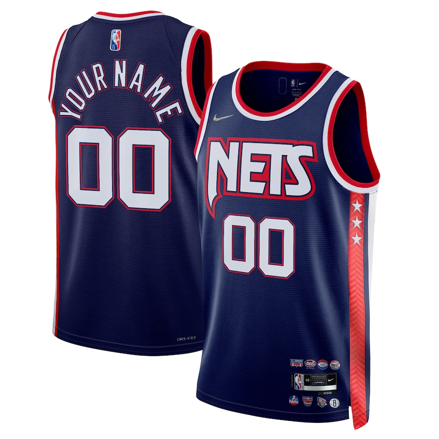 Men's Brooklyn Nets Navy 2021/22 Swingman Custom Jersey - City Edition