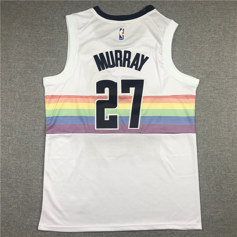 Men's Denver Nuggets Jamal Murray #27 NBA White Player Jersey