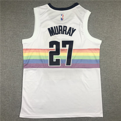 Men's Denver Nuggets Jamal Murray #27 NBA White Player Jersey