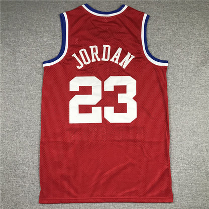 Men's 89 All Star Chicago Bulls Michael Jordan Red Hardwood Classics Swingman Jersey