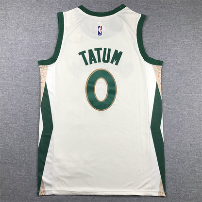 Men's Boston Celtics Jayson Tatum #0 White 2023/24 Swingman Jersey - City Edition