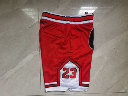 Men's Chicago Bulls No.23 Goat Stitched Red Basketball Shorts NEW