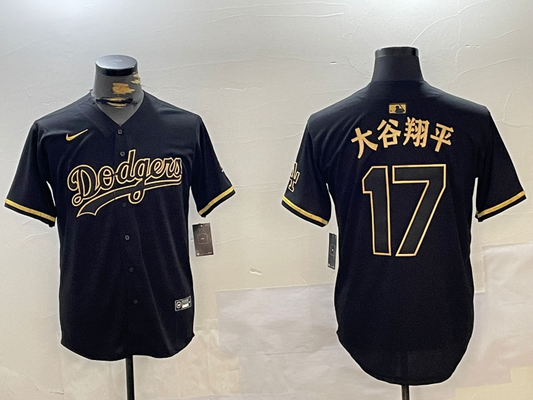 Men's Los Angeles Dodgers Shohei Ohtani #17 Black Team Player Jersey