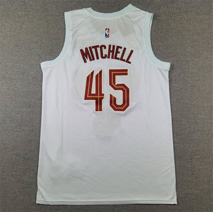 Men's Cleveland Cavaliers Donovan Mitchell #45 White Swingman Jersey - Association Edition