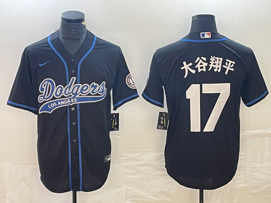 Men's Los Angeles Dodgers Shohei Ohtani #17 Black Game Jersey Joint Edition