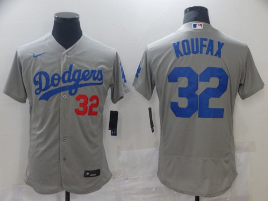 Men's Los Angeles Dodgers Sandy Koufax #32 Gray Replica Baseball Jersey