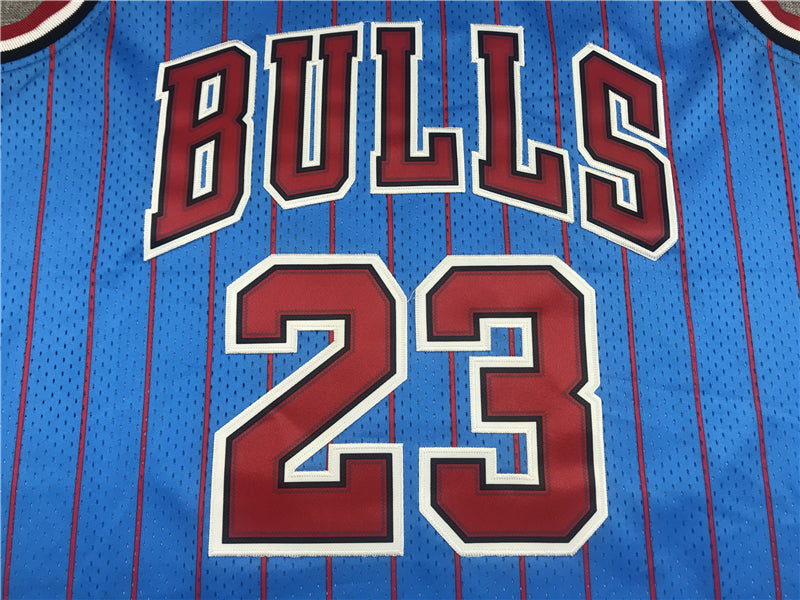 Men's Chicago Bulls Michael Jordan #23 Blue Hardwood Classics Authentic Jersey