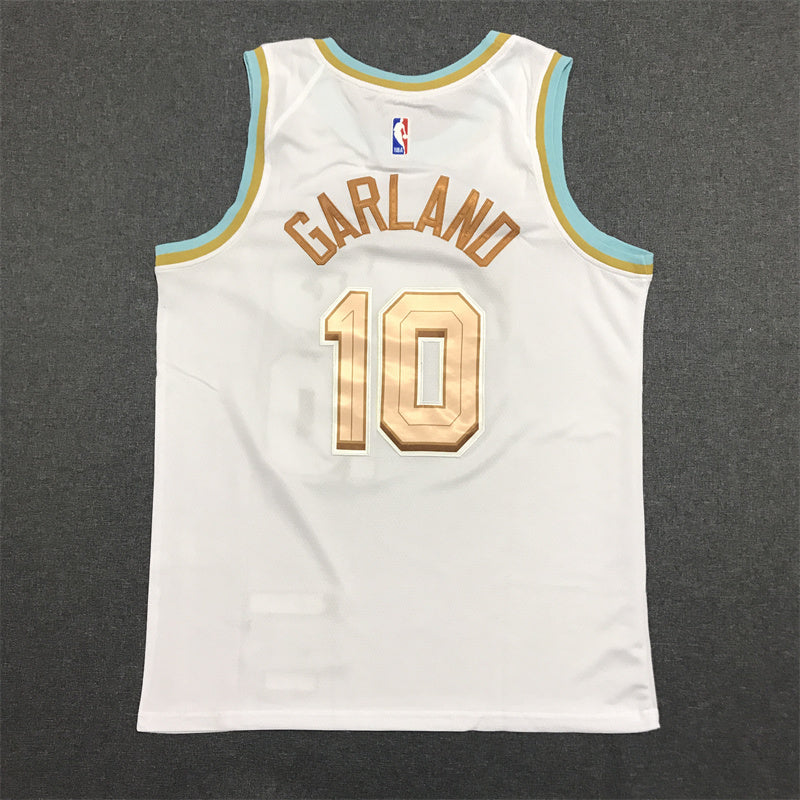 Men's Cleveland Cavaliers Darius Garland #10 White Swingman Jersey - City Edition