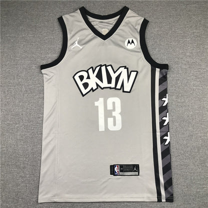 Men's Brooklyn Nets James Harden Charcoal 2020/21 Fast Break Replica Jersey