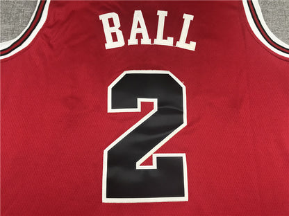 Men's Chicago Bulls Lonzo Ball #2 Red Fast Break Replica Player Jersey