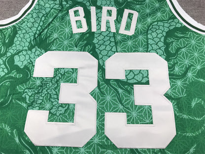 Men's Boston Celtics Larry Bird #33 Green Year of Dragon Edition Swingman Jersey