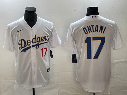 Men's Los Angeles Dodgers Shohei Ohtani #17 White Authentic Team Jersey