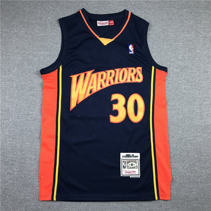 Men's Golden State Warriors Stephen Curry Mitchell & Ness Navy Classics Jersey