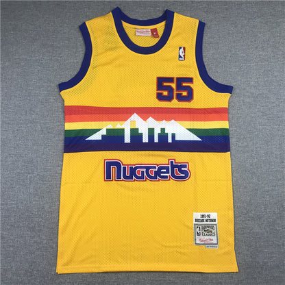 Men's Denver Nuggets Dikembe Mutombo 1991-92 Yellow Hardwood Classics Swingman Jersey