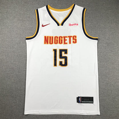 Men's Denver Nuggets Nikola Jokic #15 NBA White 2020/21 Swingman Jersey