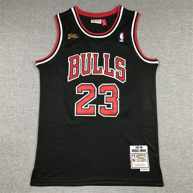 Men's Chicago Bulls Michael Jordan Black 1997-98 Hardwood Classics Player Jersey