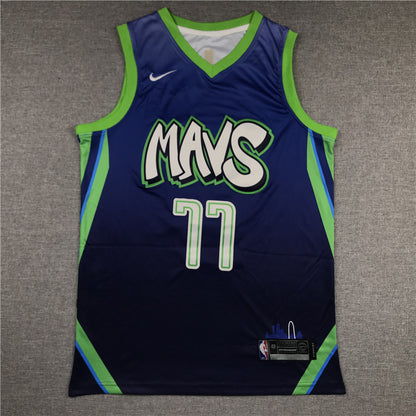 Men's Dallas Mavericks Luka Doncic #77 Blue Replica Jersey