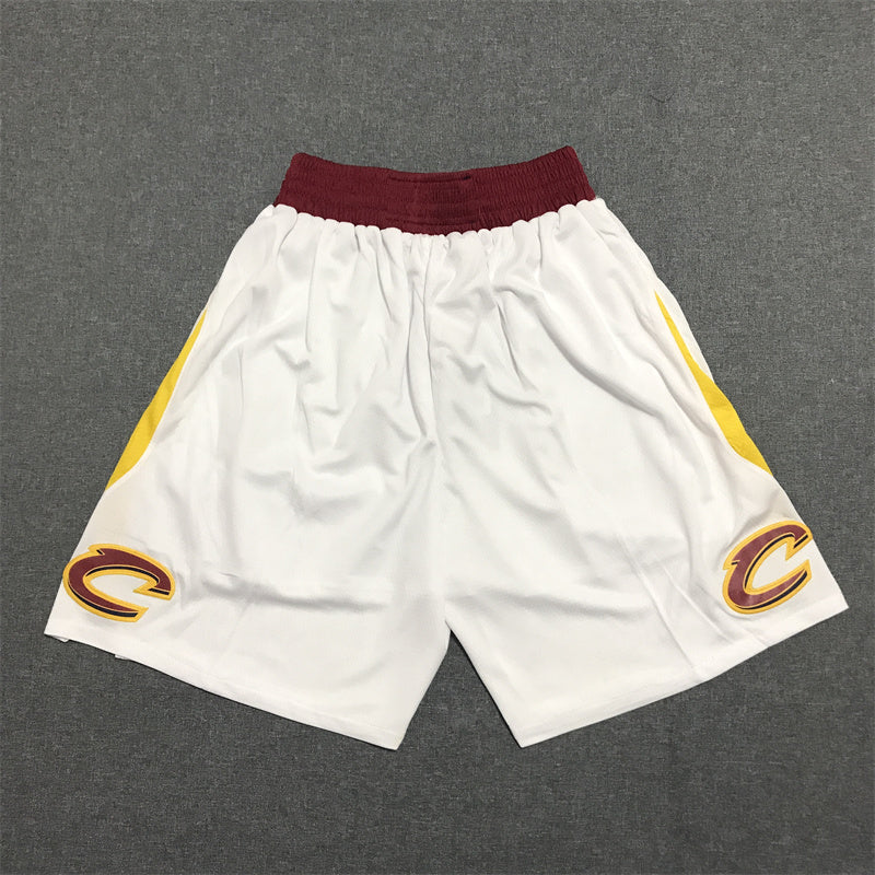 Men's Cleveland Cavaliers White Basketball Shorts