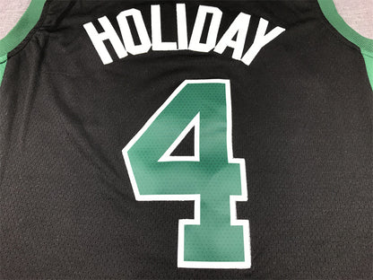 Men's Boston Celtics Jrue Holiday #4 Black Swingman Jersey - Statement Edition