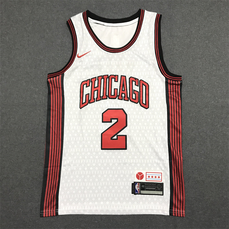 Men's Chicago Bulls Lonzo Ball #2 White 2022/23 Swingman Jersey - City Edition